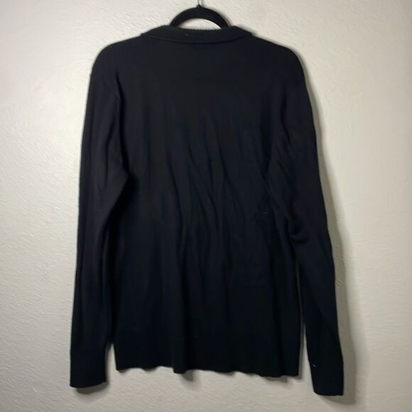 Smartwool Men's Ripple Ridge Half Zip Neck Wool Blend Sweater Black Large - Picture 2 of 6